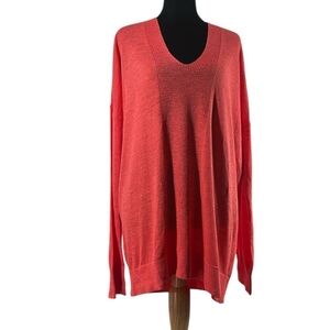Banana Republic sweater Coral lightweight knit v-neck sz xl NWT